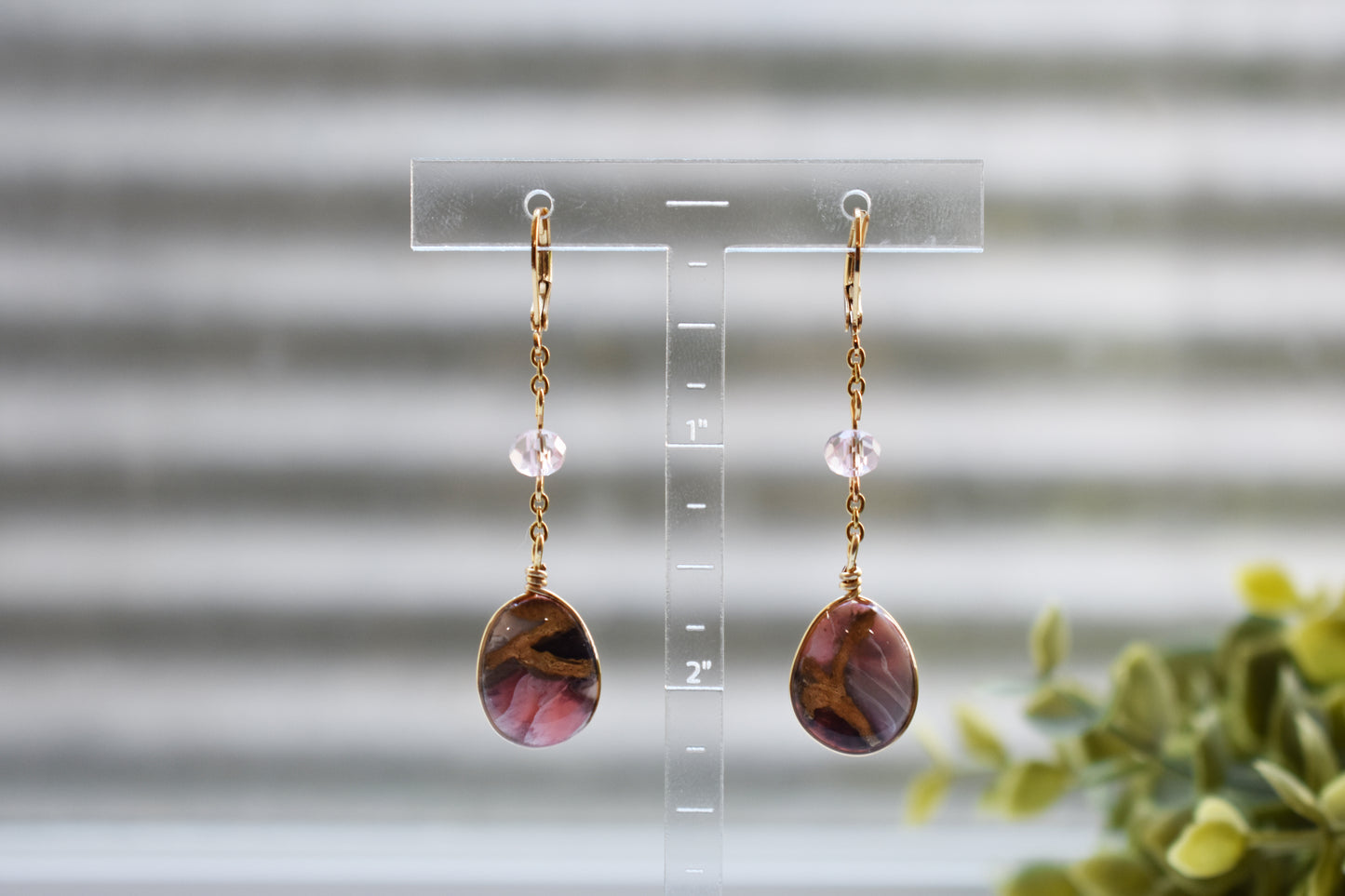 Pink/Black Marble - Teardrop