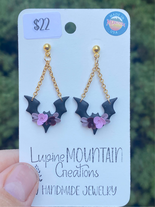 Floral Bat dangles