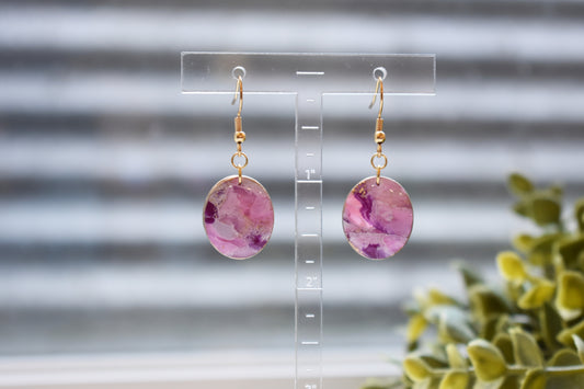 Purple Geode Earrings - Oval