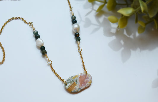 Earth Toned Geode Necklace