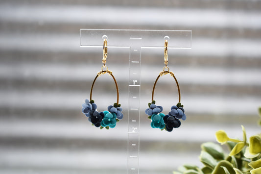 Blue Floral Earrings