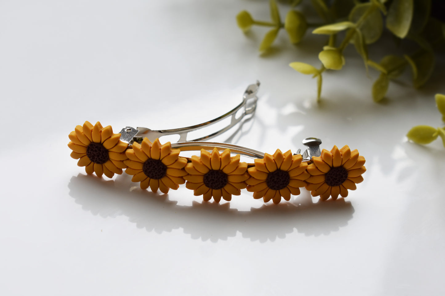 Sunflower Hair Barrette - 3 inch