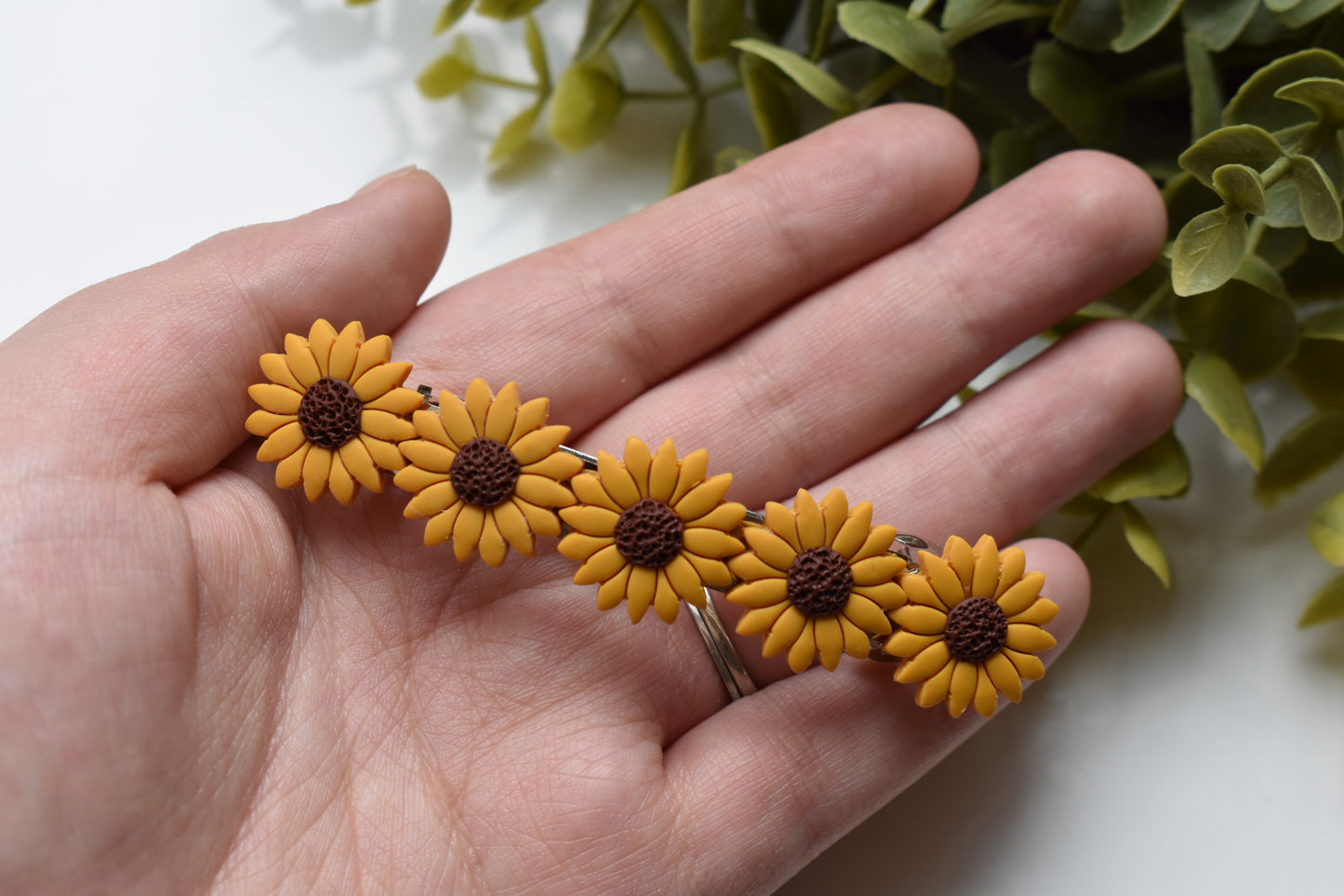 Sunflower Hair Barrette - 3 inch