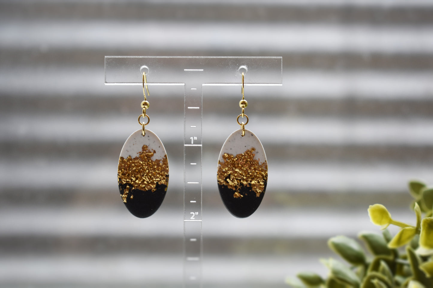 Black and Gold Hammered Dangles