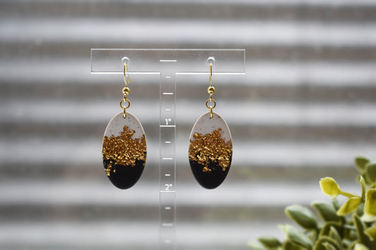 Black and Gold Hammered Dangles