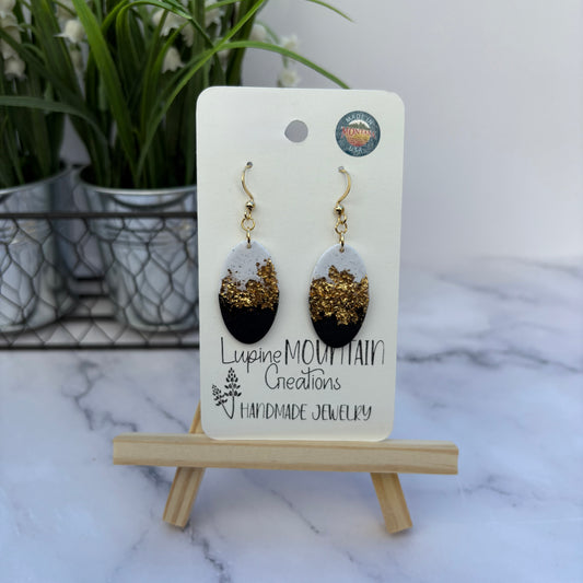 Black and Gold Hammered Dangles